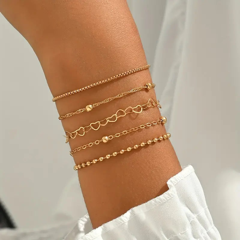 Gouden hartjes armband – Endless Hearts