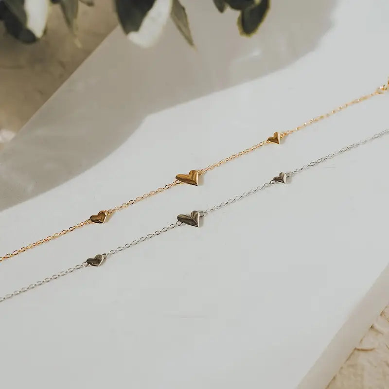 Gouden hartjes armband – 3 hartjes